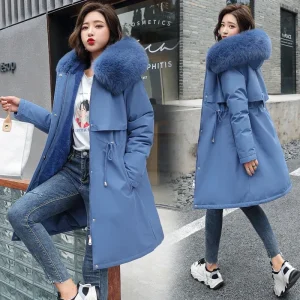 2023 Down Coat Winter Fashion Women's Multi-Functional Zipper Down Jacket and Stylish Parka for Fur Collar Waisted Jacket