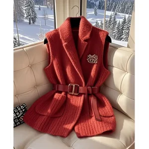 Autumn And Winter New 2025 Waist Slimming Sweater Vest High Sense Solid Color Sweater Vest Soft And Comfortable Joker Casual Top